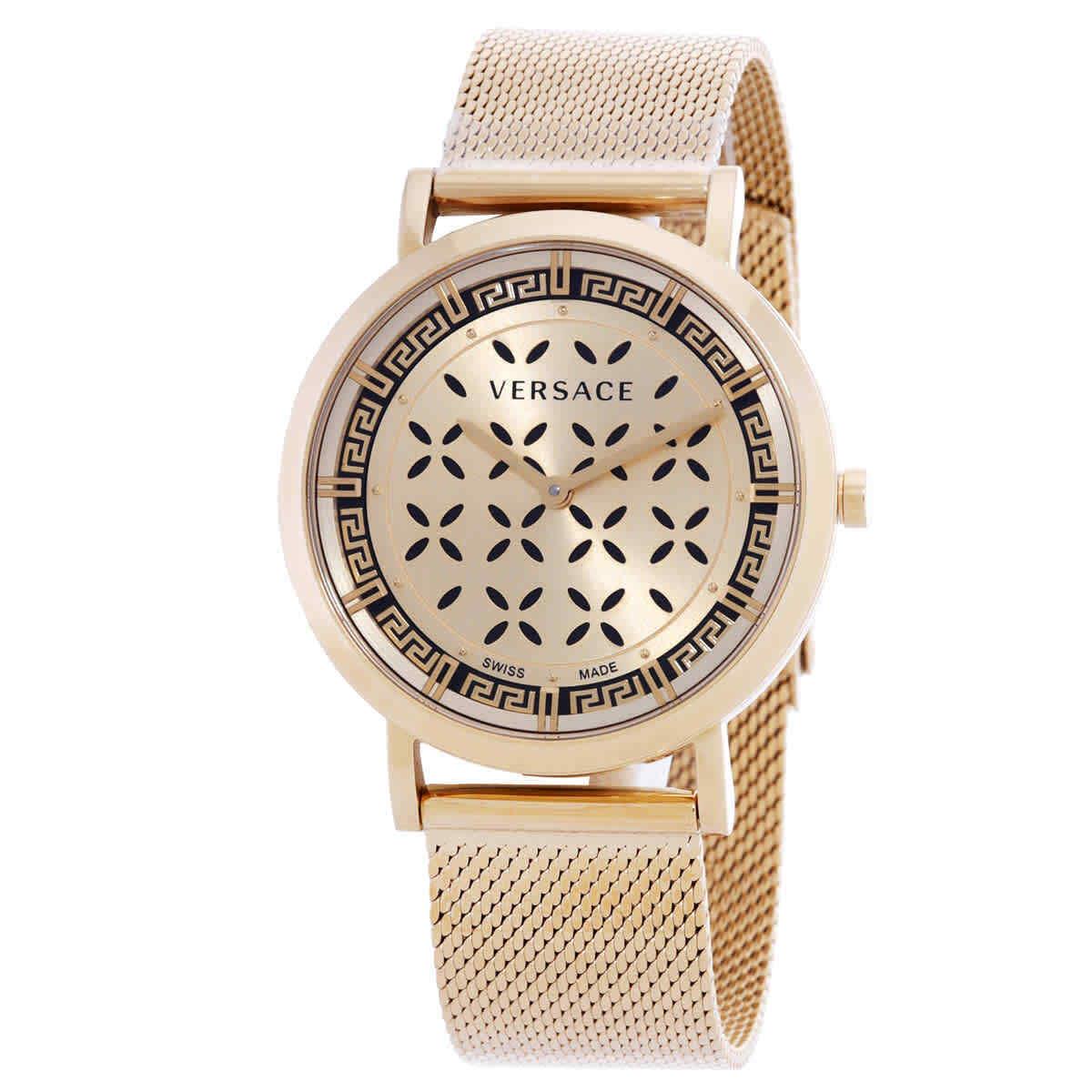 Versace Generation Quartz Gold Dial Ladies Watch VE3M01223