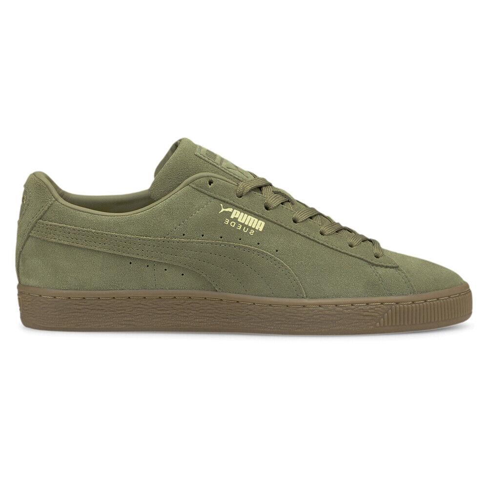 Puma Suede Gum Lace Up Mens Green Sneakers Casual Shoes 38117404