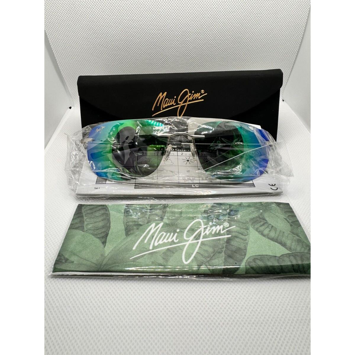 Maui Jim Ohai Green/blue Lense Sunglasses Unisex Rimless Mij