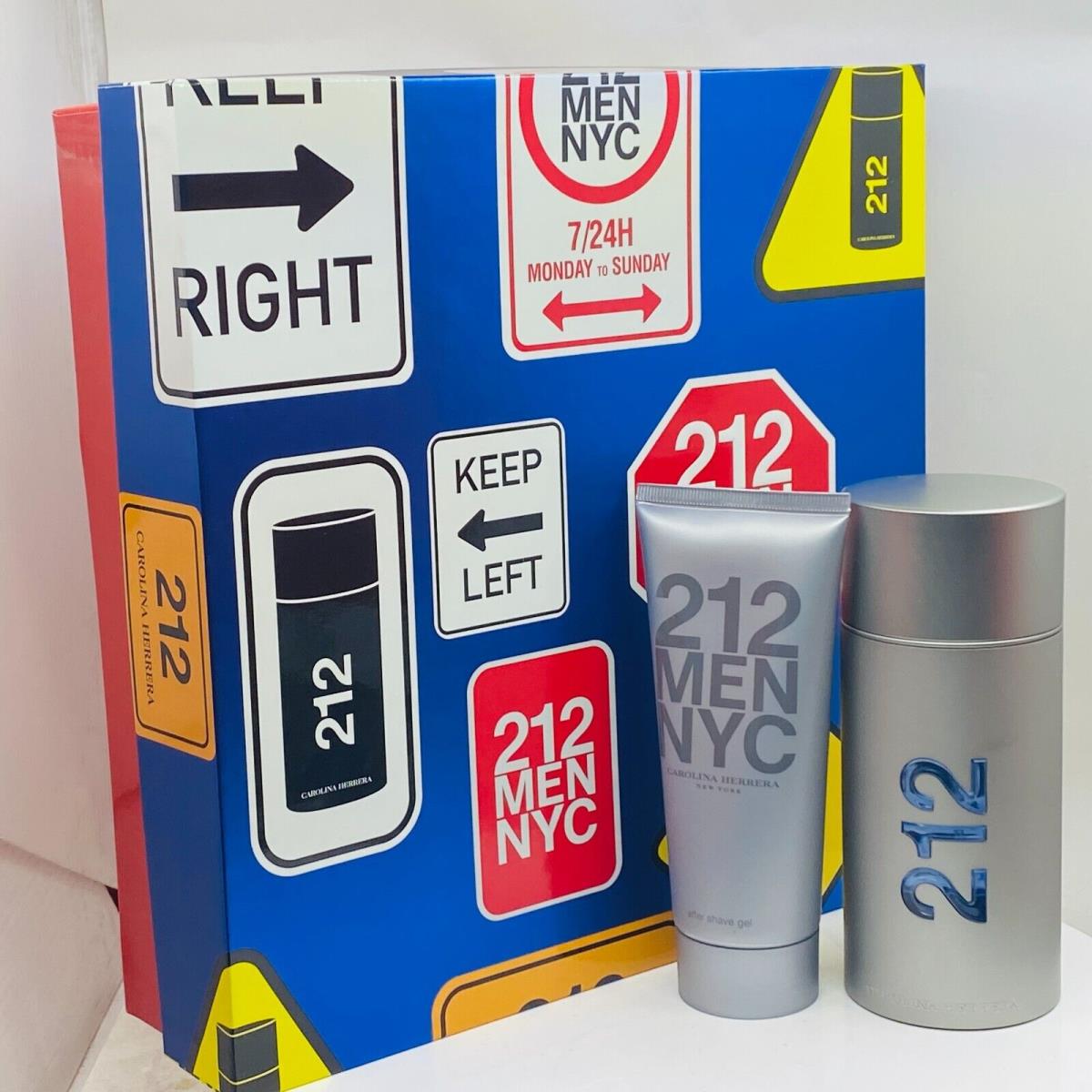 212 Men Nyc by Carolina Herrera 2pc Set 3.4oz Edt Spray 3.3oz After Shave