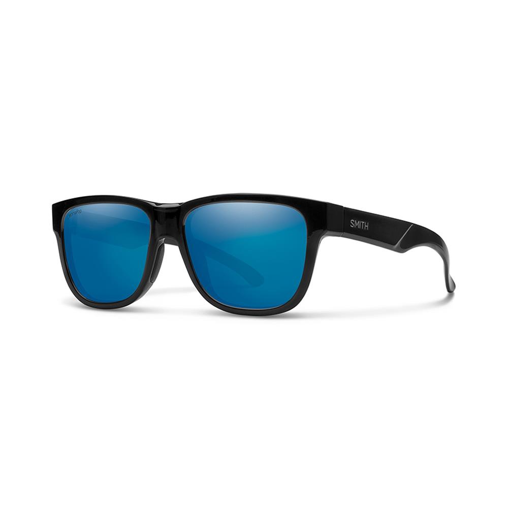 Smith Lowdown Slim 2 Sunglasses - Chromapop Lens- Lifetime Warranty + Sleeve Black / Polarized Blue Mirror