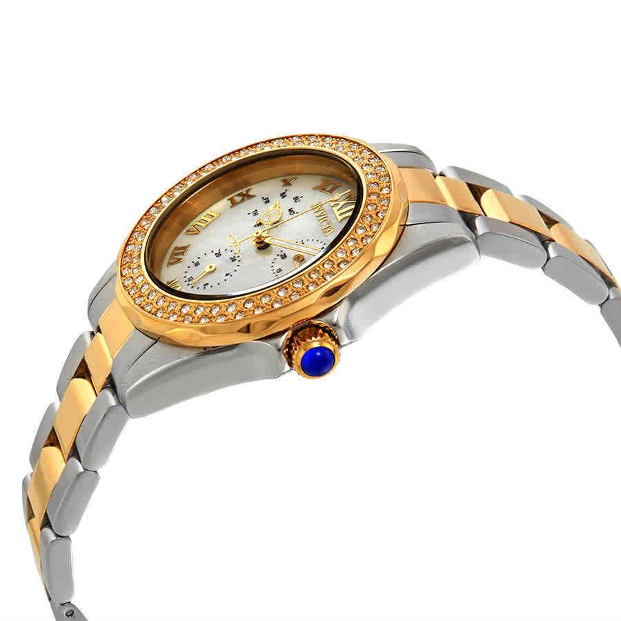 Invicta Angel Crystal Mop Dial Ladies Watch 28437 - Dial: Mother of Pearl, Band: Two-tone (Silver-tone and Yellow Gold-tone), Bezel: Silver-tone
