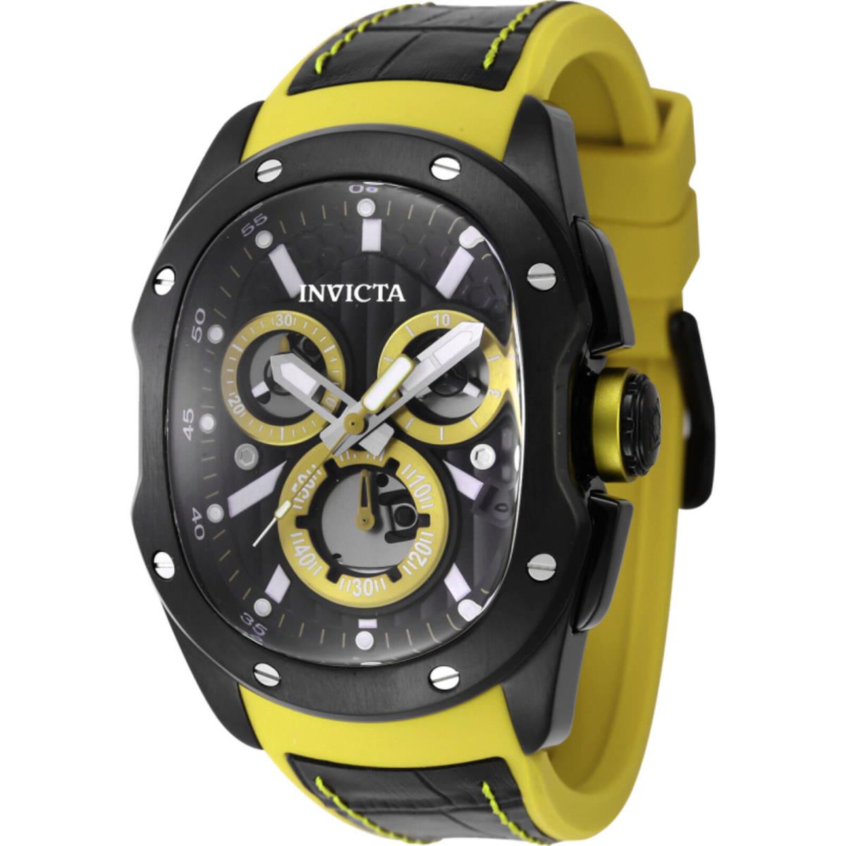 Invicta Men`s Watch Lupah Revolution 2.0 Chrono Black and Yellow Strap 45439