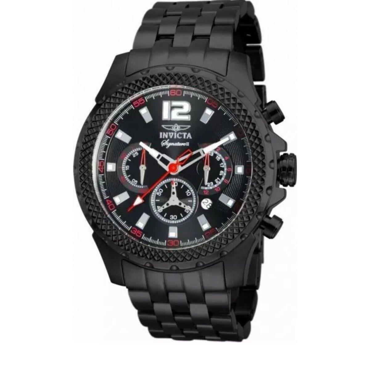 Invicta Signature II 7459 Men`s Black Round Chronograph Date Analog Watch