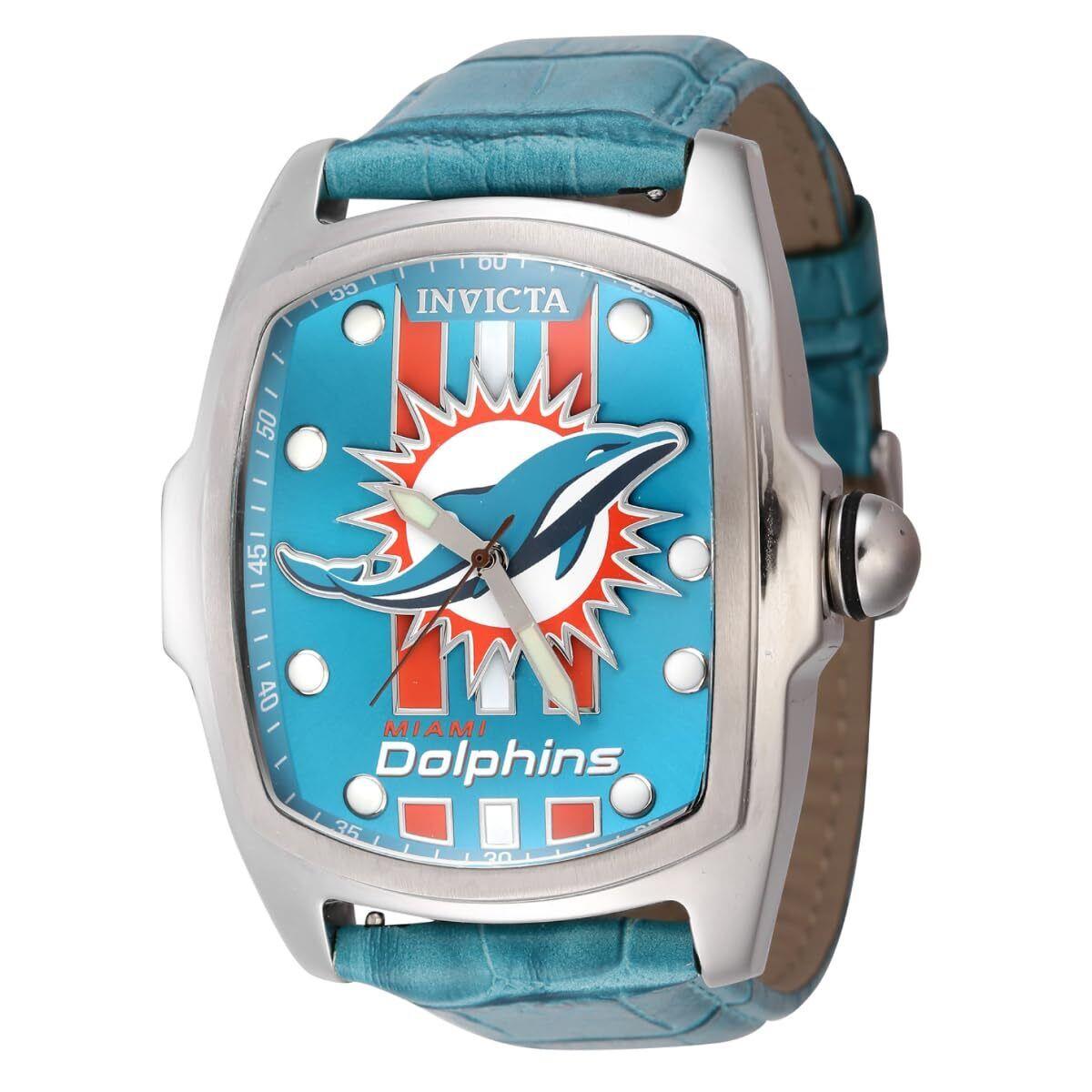 Invicta Nfl Miami Dolphins Men`s Watch - 47mm. Green with Interchangeable Strap