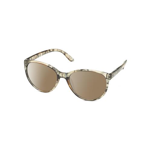 Skechers SE6059 Women Cat Eye Polarized Sunglasses Clear Grey Crystal 57mm 4 Opt Amber Brown Polar