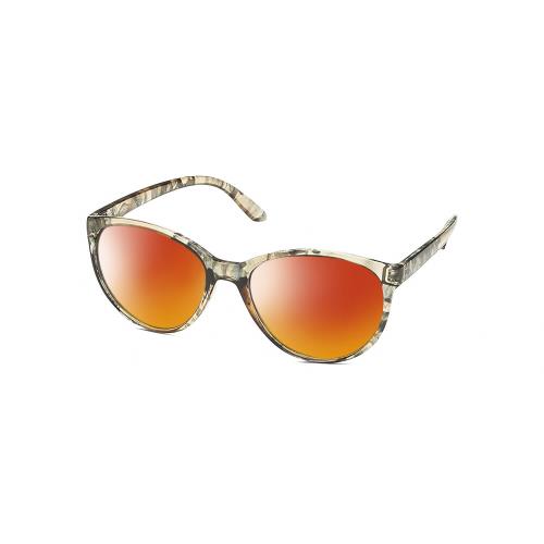 Skechers SE6059 Women Cat Eye Polarized Sunglasses Clear Grey Crystal 57mm 4 Opt Red Mirror Polar