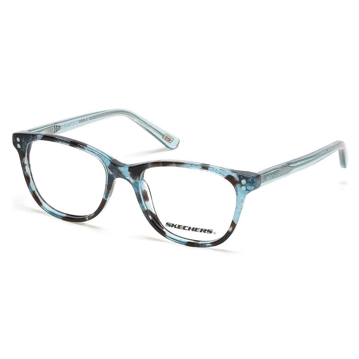 Skechers SE1631 Eyeglasses Kids Shiny Turquoise Round 47mm