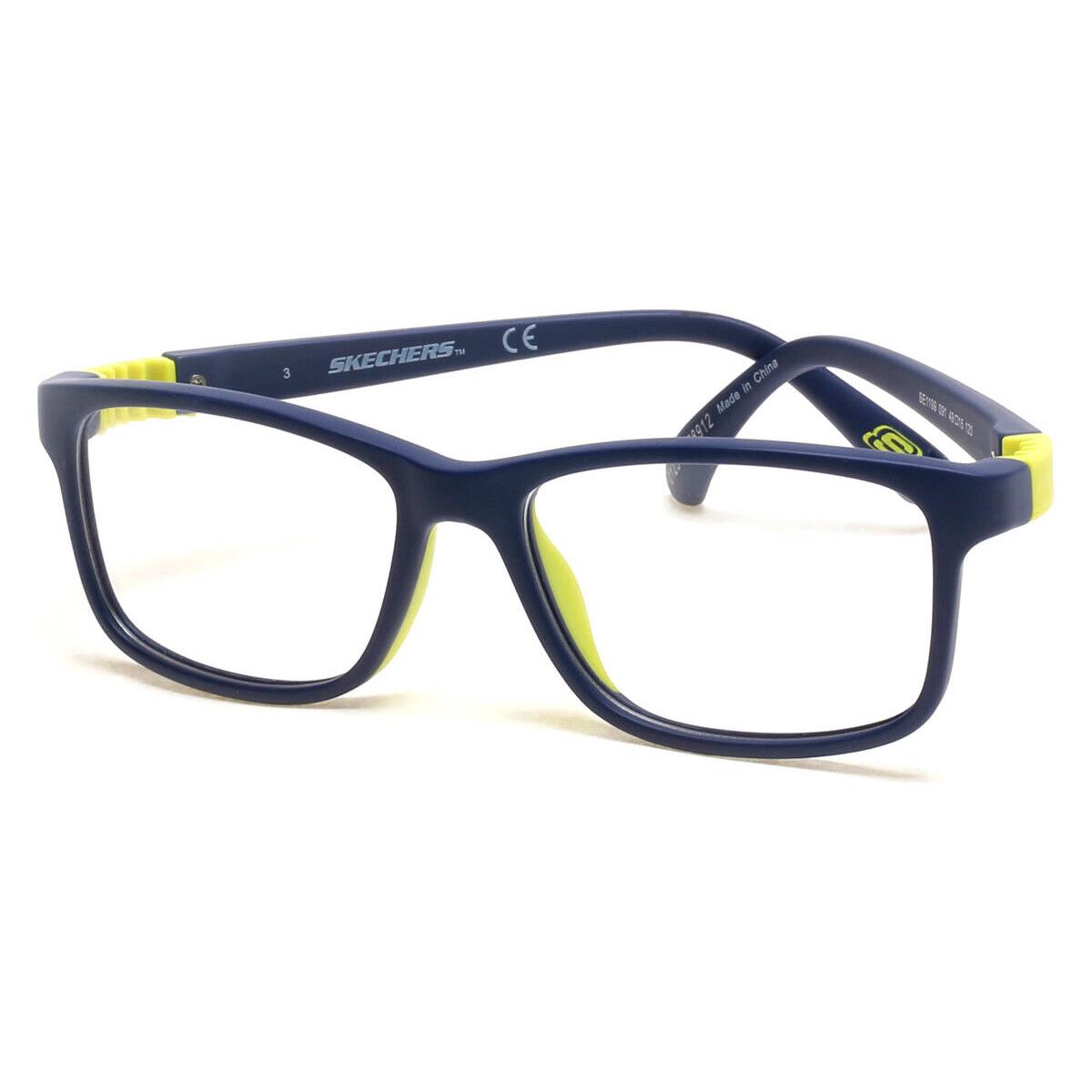 Skechers SE1199 Eyeglasses Kids Matte Blue Rectangle 49mm