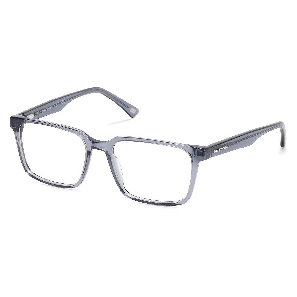 Skechers SE3353 Eyeglasses Men Shiny Slate Blue Rectangle 53