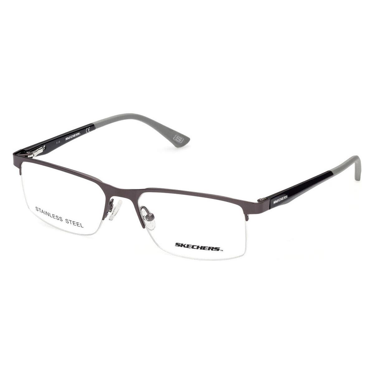 Skechers SE3306 Eyeglasses Men Shiny Gunmetal Rectangle 54mm