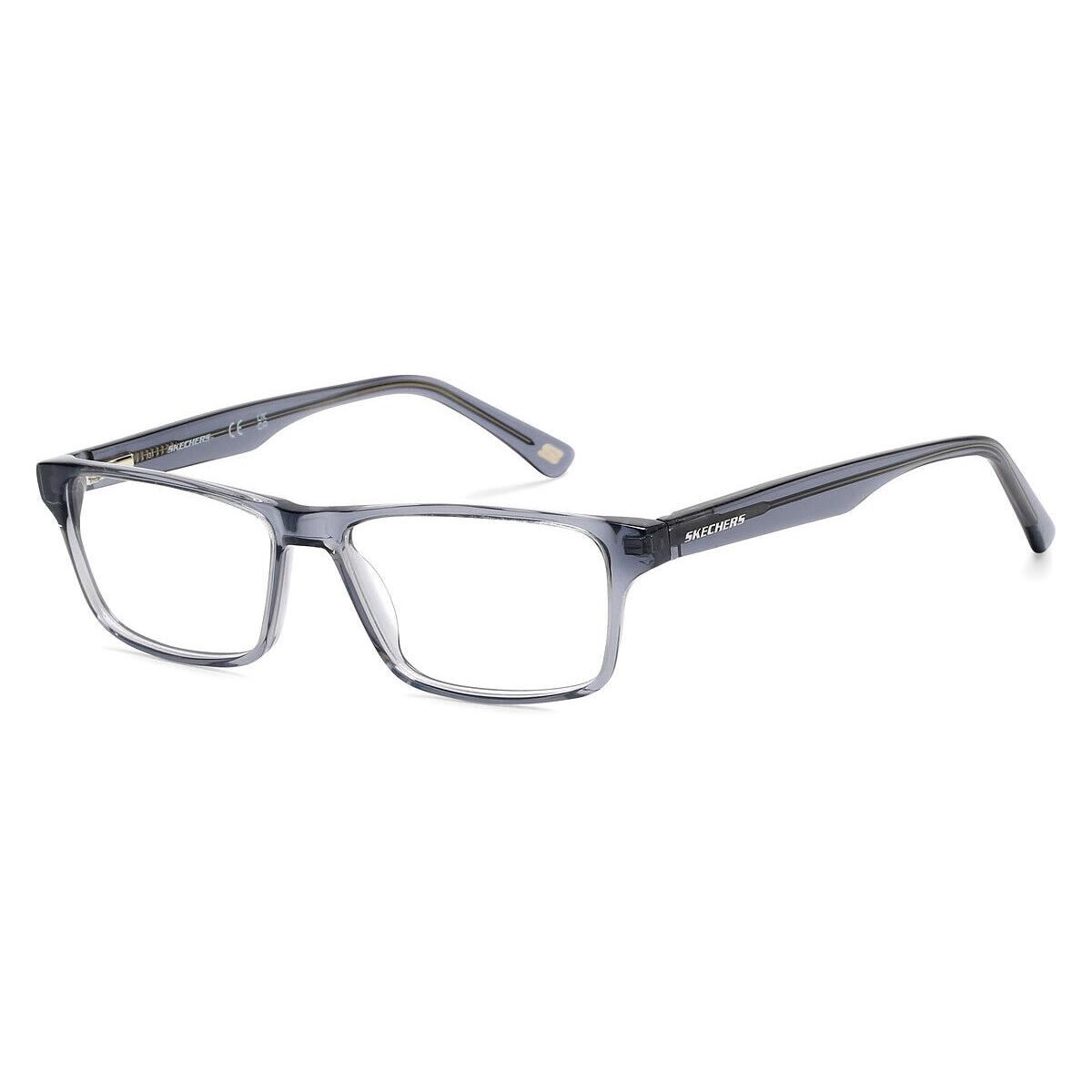 Skechers SE3355 Eyeglasses Men Shiny Slate Blue Rectangle 52