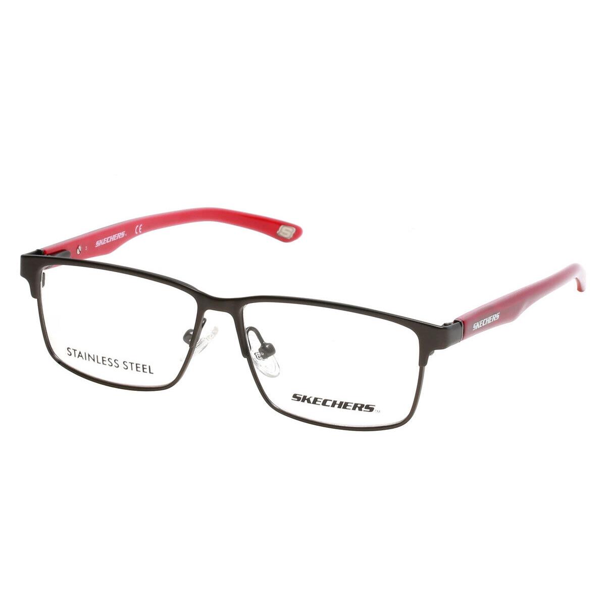 Skechers SE1889 Eyeglasses Kids Matte Gunmetal Rectangle 49mm