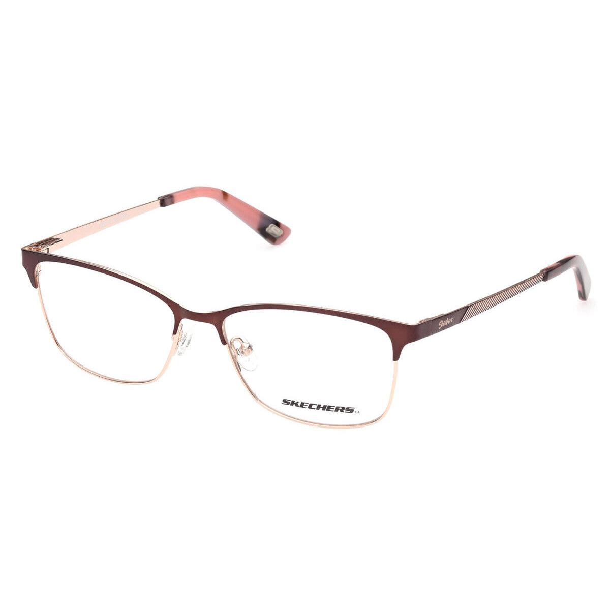 Skechers SE2156 Eyeglasses Shiny Dark Brown Rectangle 54mm