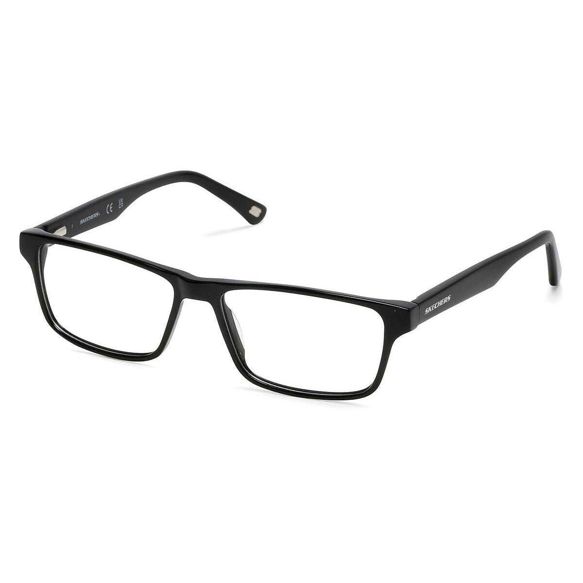 Skechers SE3355 Eyeglasses Men Shiny Black Rectangle 52mm