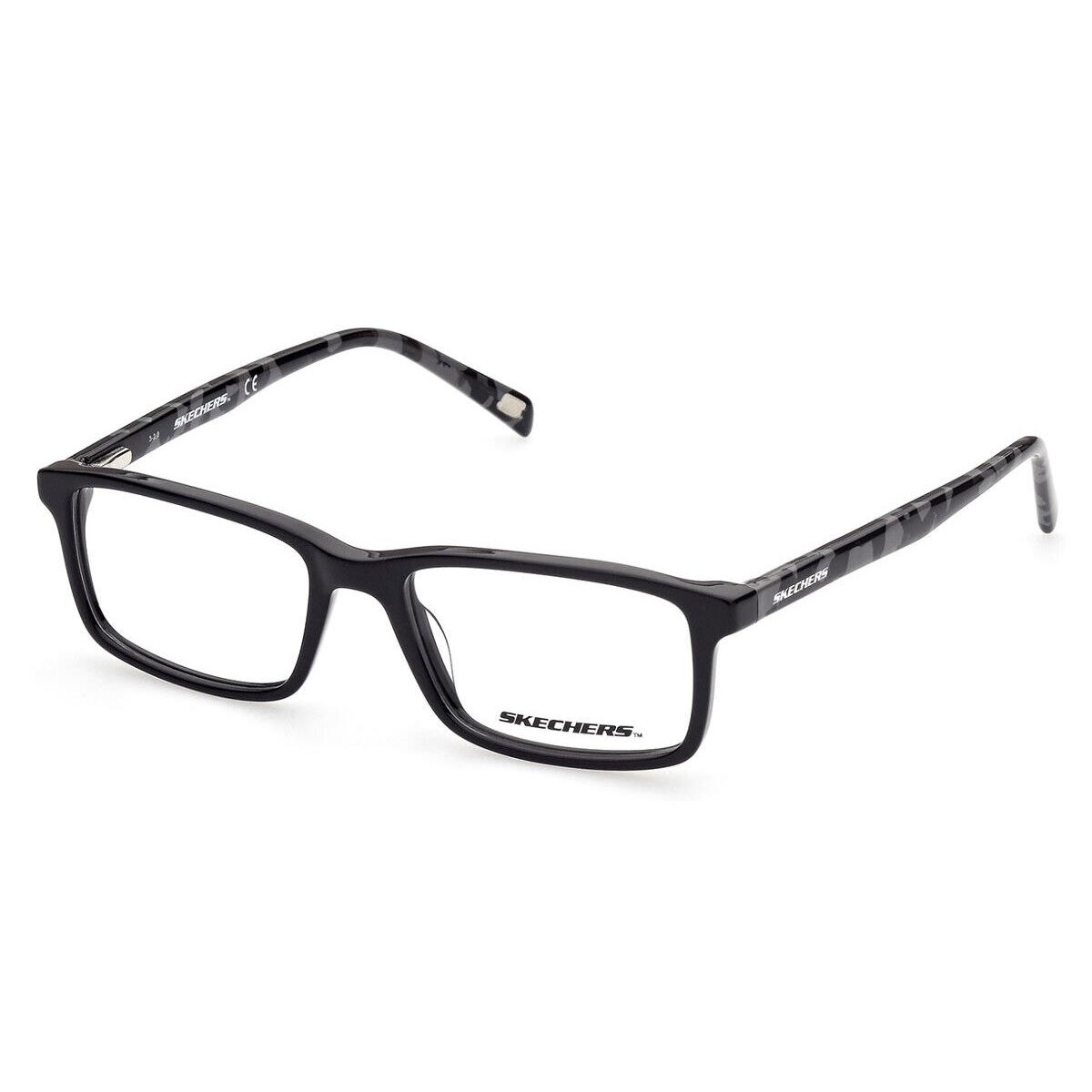 Skechers SE1185 Eyeglasses Kids Shiny Black Rectangle 49mm