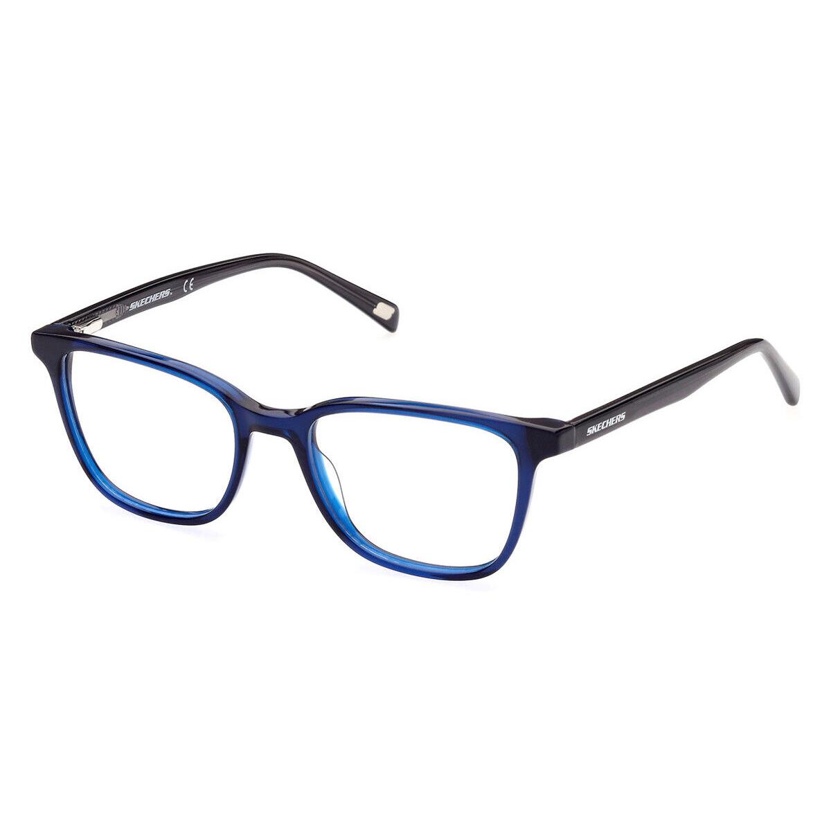 Skechers SE1188 Eyeglasses Kids Shiny Blue Square 49mm