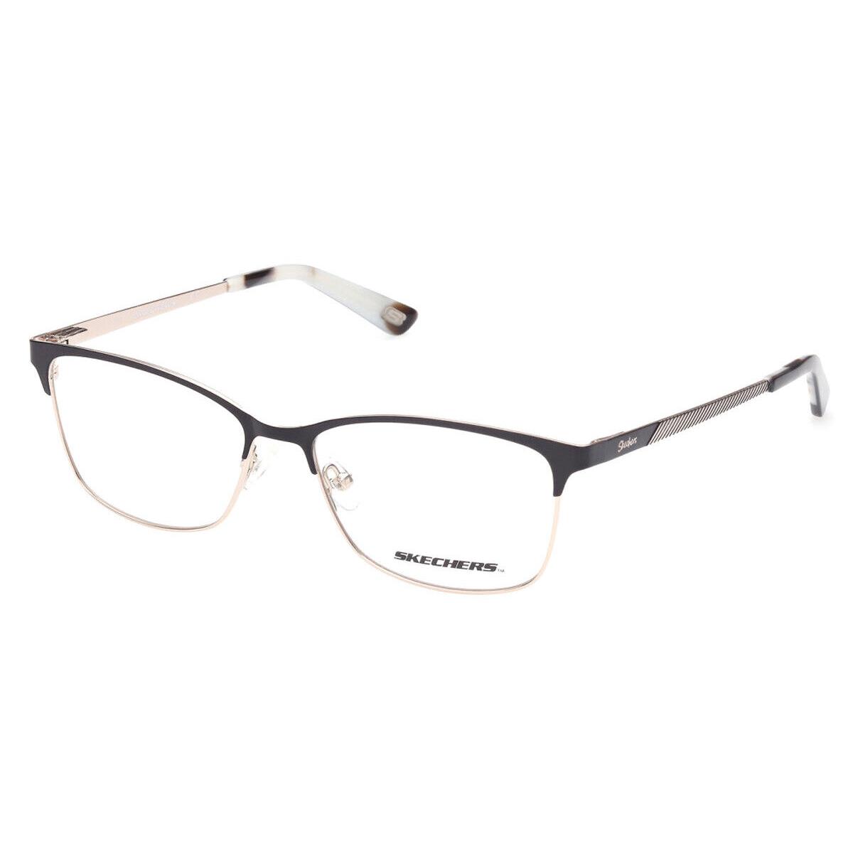 Skechers SE2156 Eyeglasses Women Shiny Black Rectangle 54mm