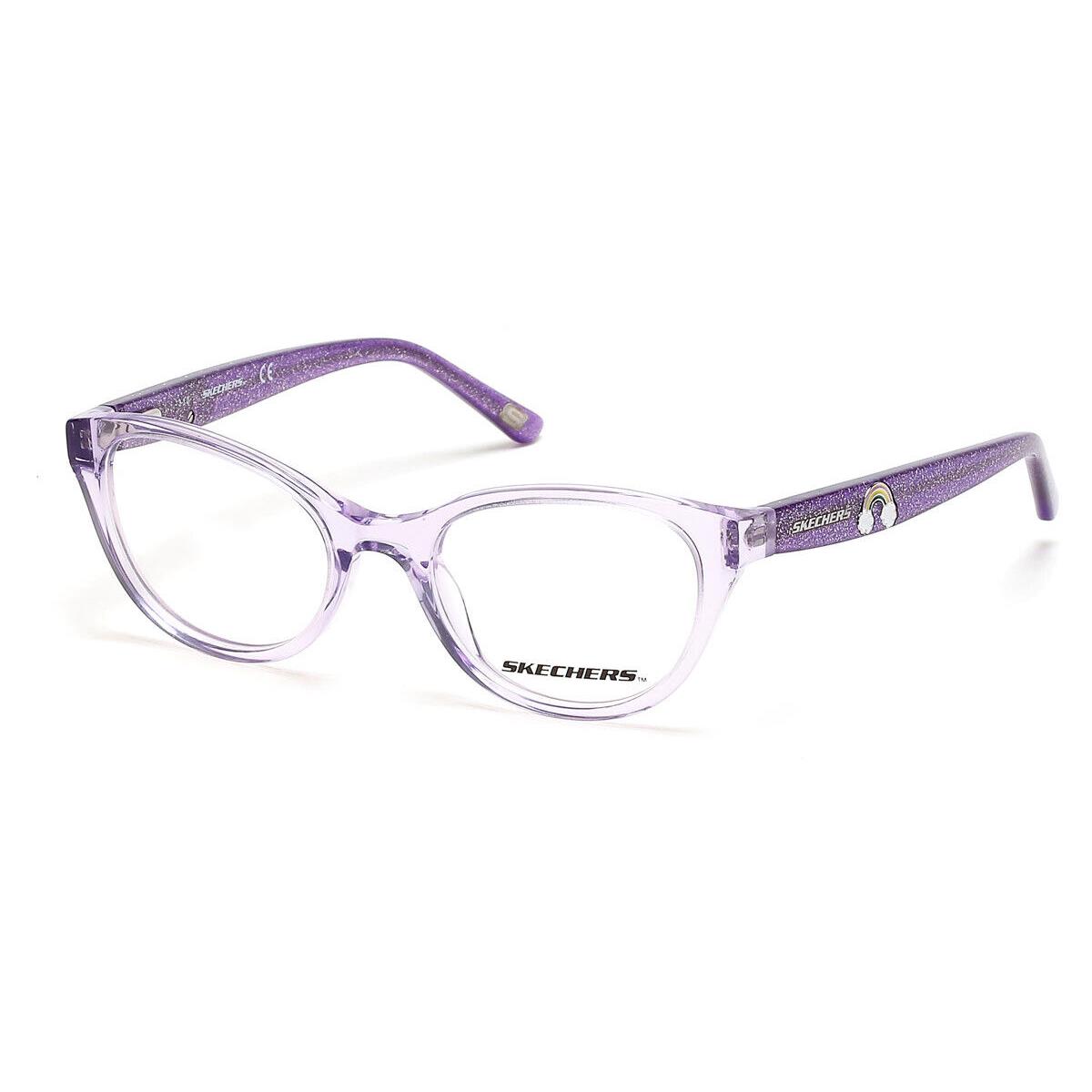 Skechers SE1651 Eyeglasses Kids Shiny Violet Cat Eye 45mm