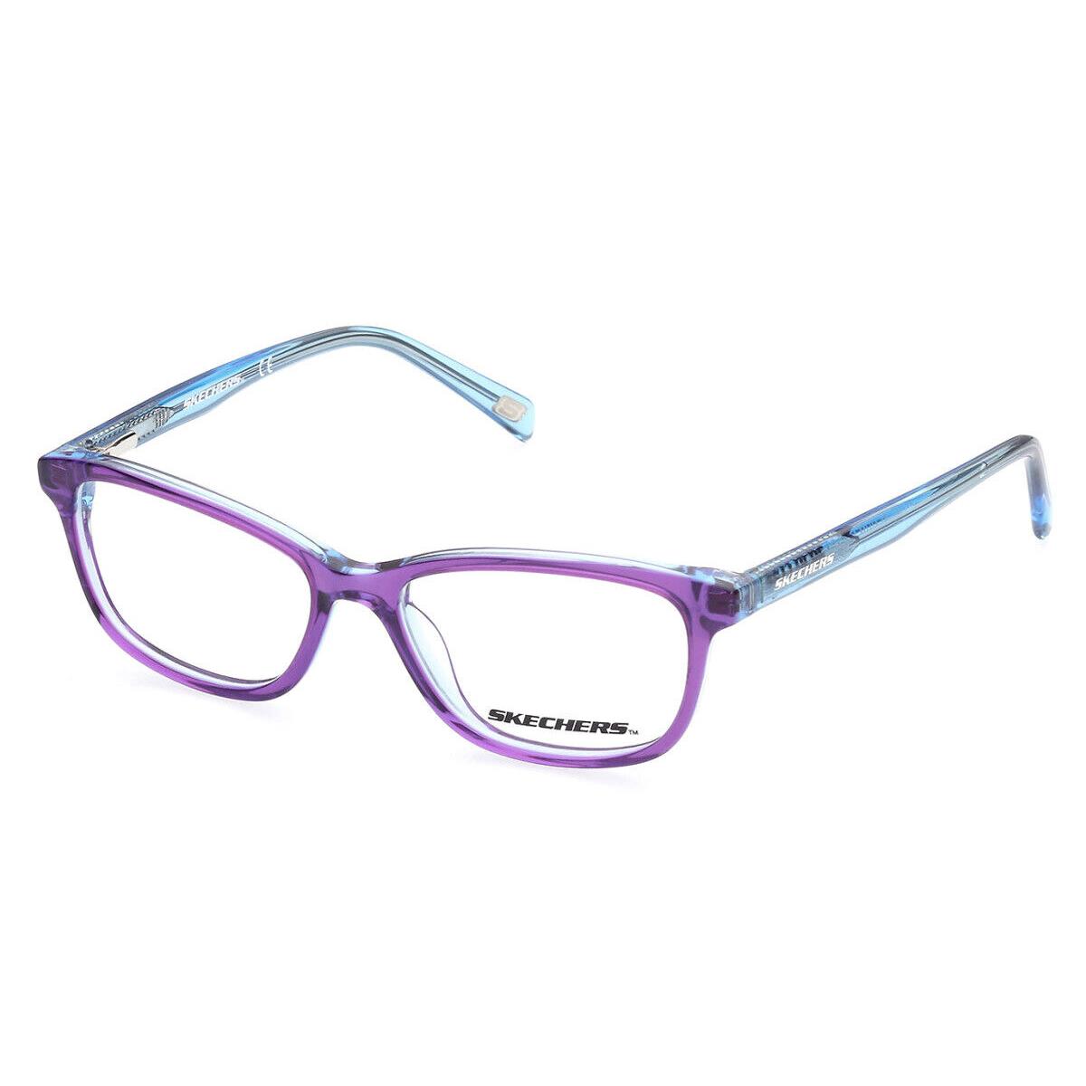 Skechers SE1660 Eyeglasses Kids Shiny Violet Rectangle 47mm