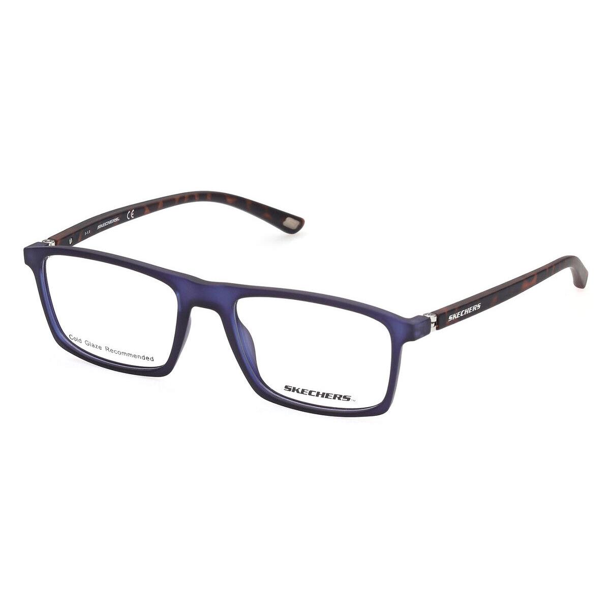 Skechers SE3302 Eyeglasses Men Matte Blue Rectangle 54mm