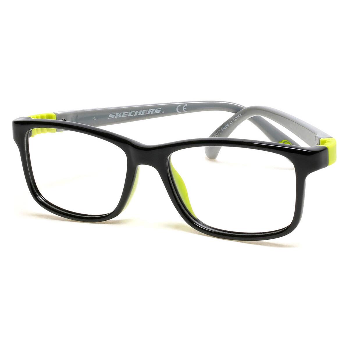 Skechers SE1199 Eyeglasses Kids Shiny Black Rectangle 49mm