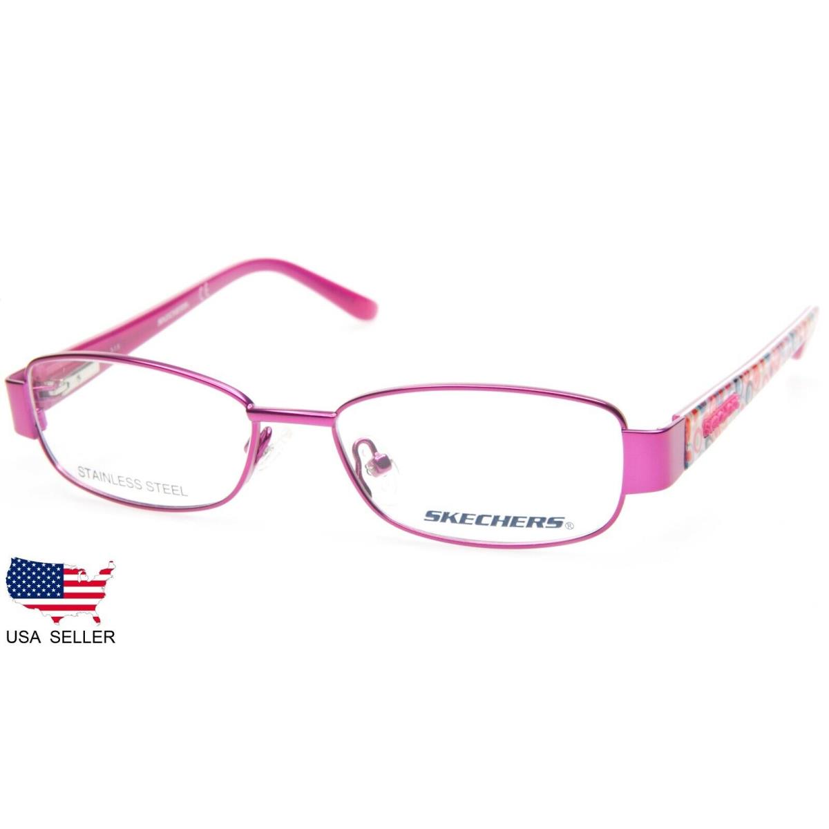 Skechers Girl`s SE 1598 076 Matte Fuxia Eyeglasses Glasses 47-17-130 B26mm