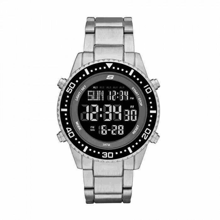 Skechers SR5054 Men`s Digital Stainless Steel Sport Watch Rare