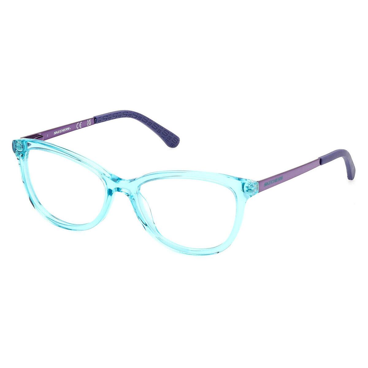 Skechers SE1685 Eyeglasses Kids Shiny Light Blue 47mm