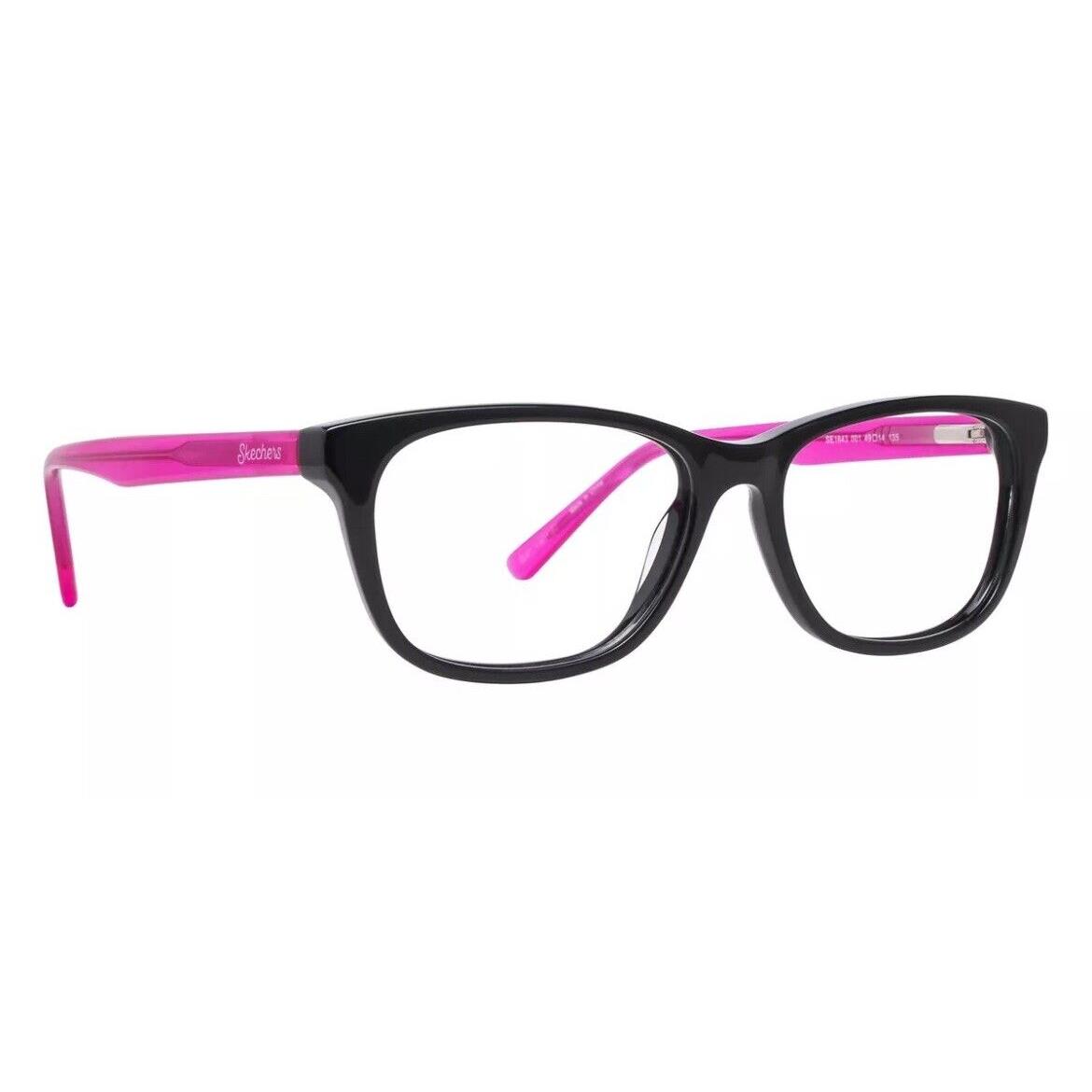 Skechers SE1643 001 Black/pink Plastic Optical Eyeglasses Frame 49-14-135 RX