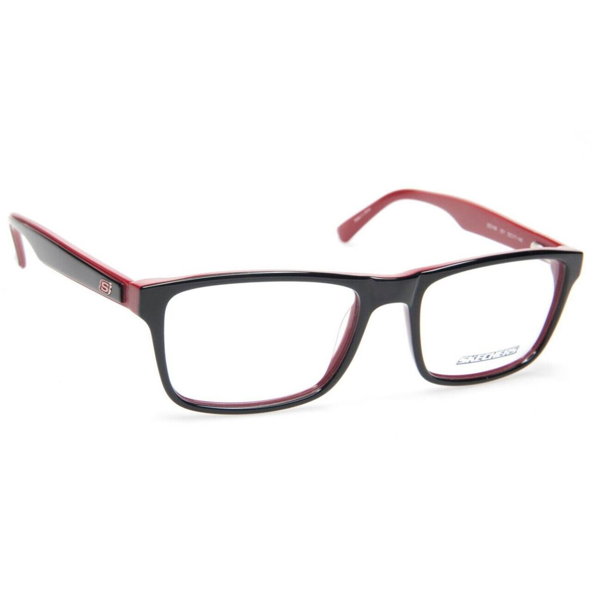 Skechers SE3188 001 Shiny Black/red Rectangle 52-17-140mm Full Rim Eyeglasses