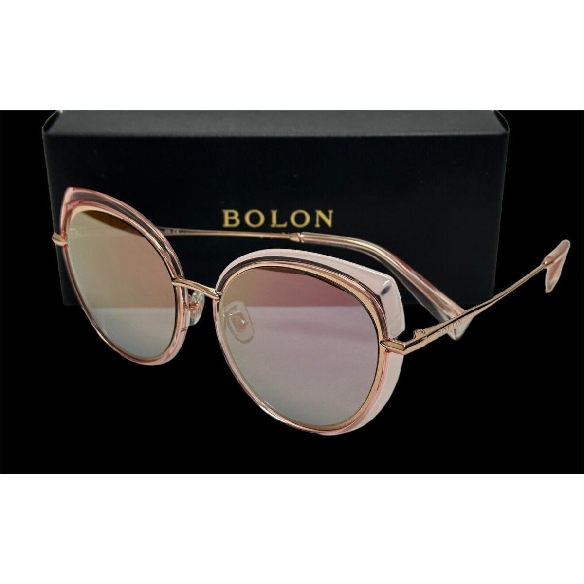 Bolon Oversized Sunglasses Margot BL 6066 B30 53 Rose Gold Mirrored Pink