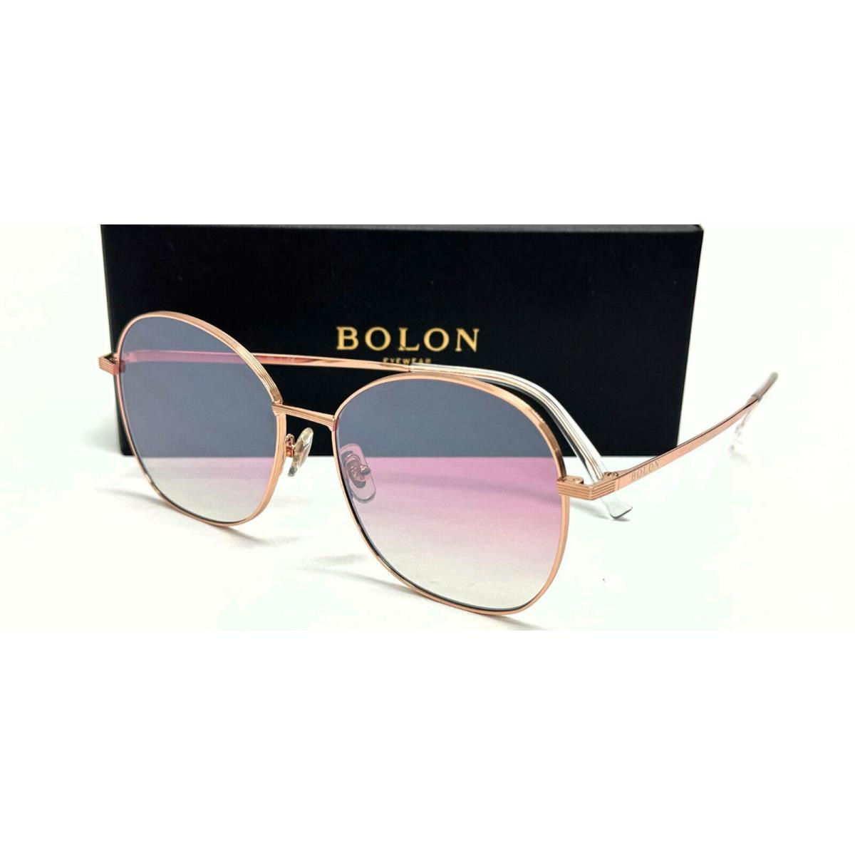 Bolon BL7056 B30 Rose Gold Frame/red Gradient Lens 56mm Sunglasses