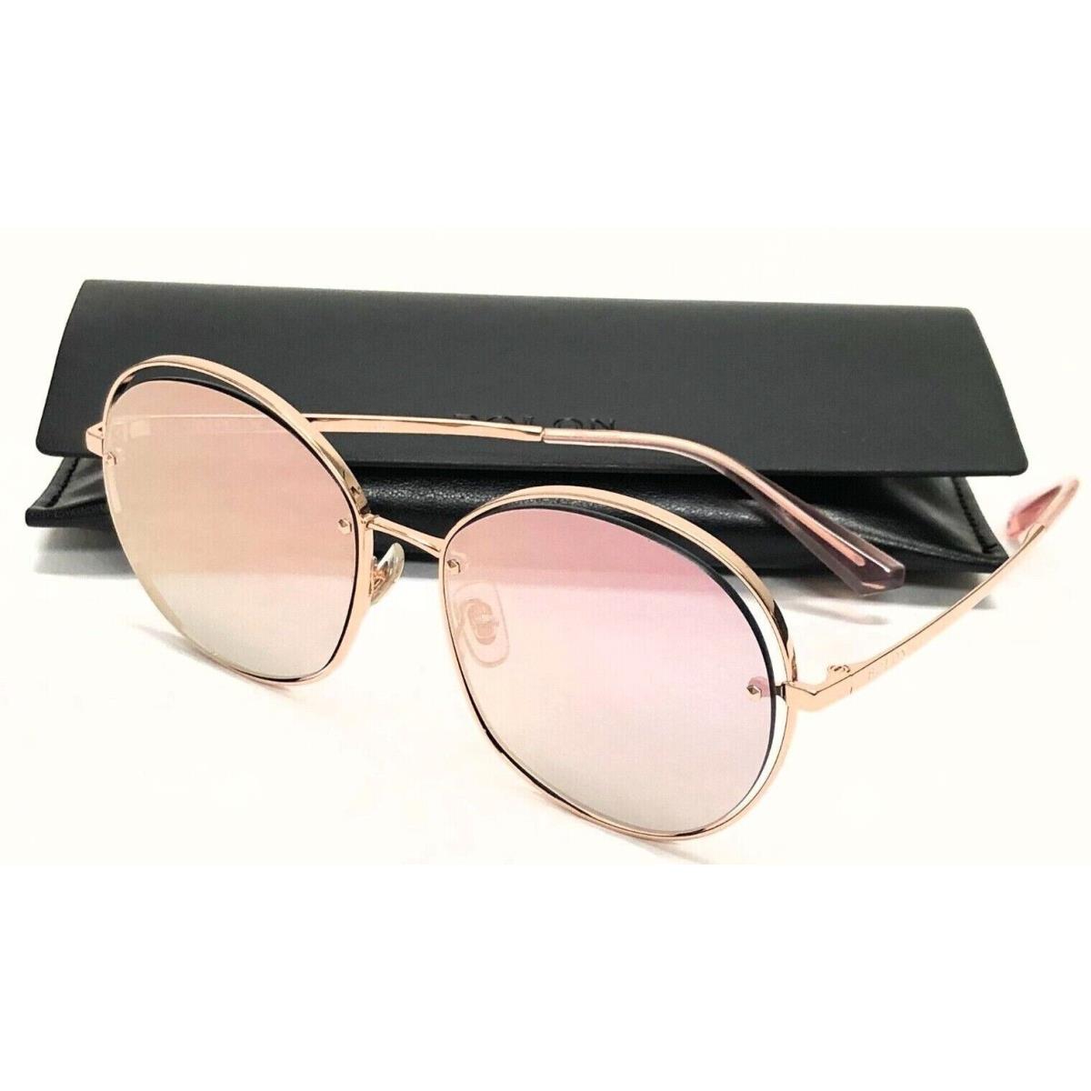 Bolon Oversized Sunglasses Aria BL 7086 B33 56 Rose Gold Pink Mirrored