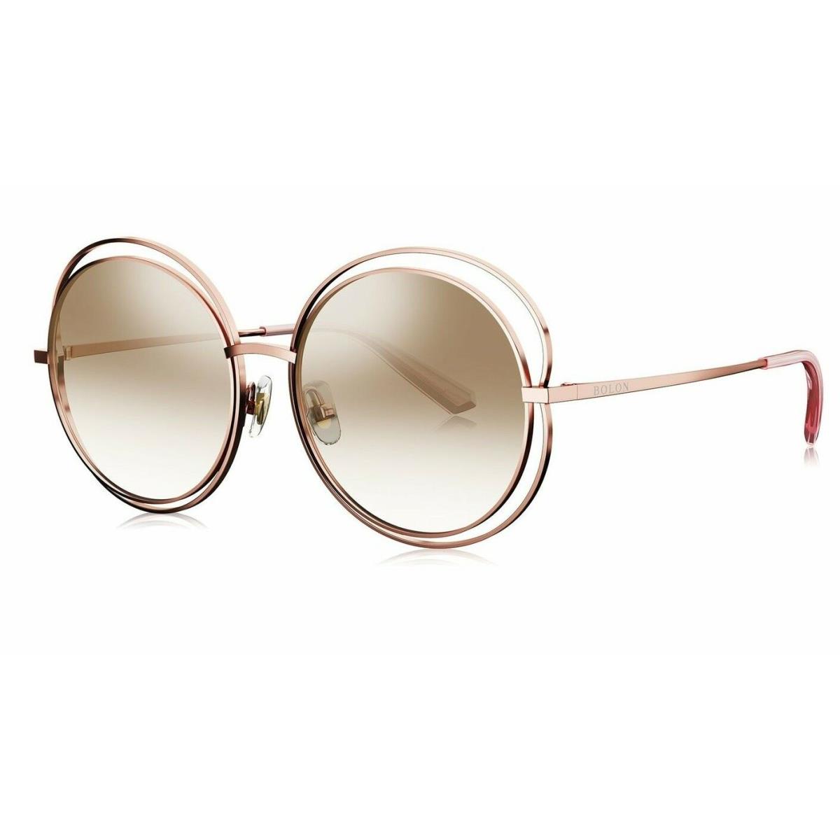 Bolon Round Sunglasses Polly BL 7036 B31 57 Rose Gold Brown