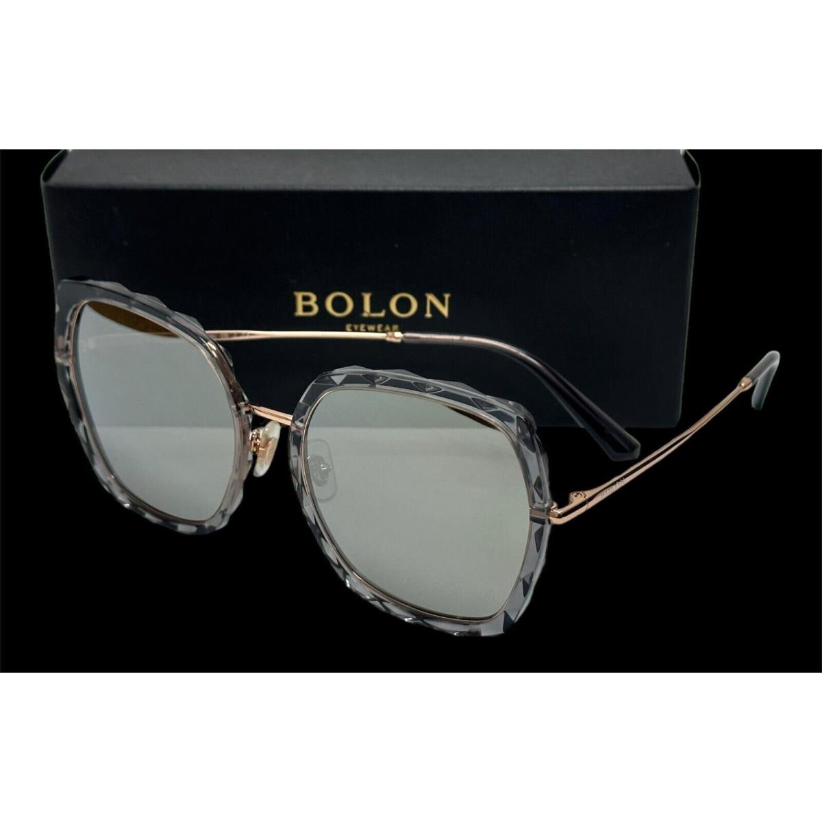 Bolon Oversized Polarized Sunglasses Ruby BL 6083 D11 55 Translucent Gray