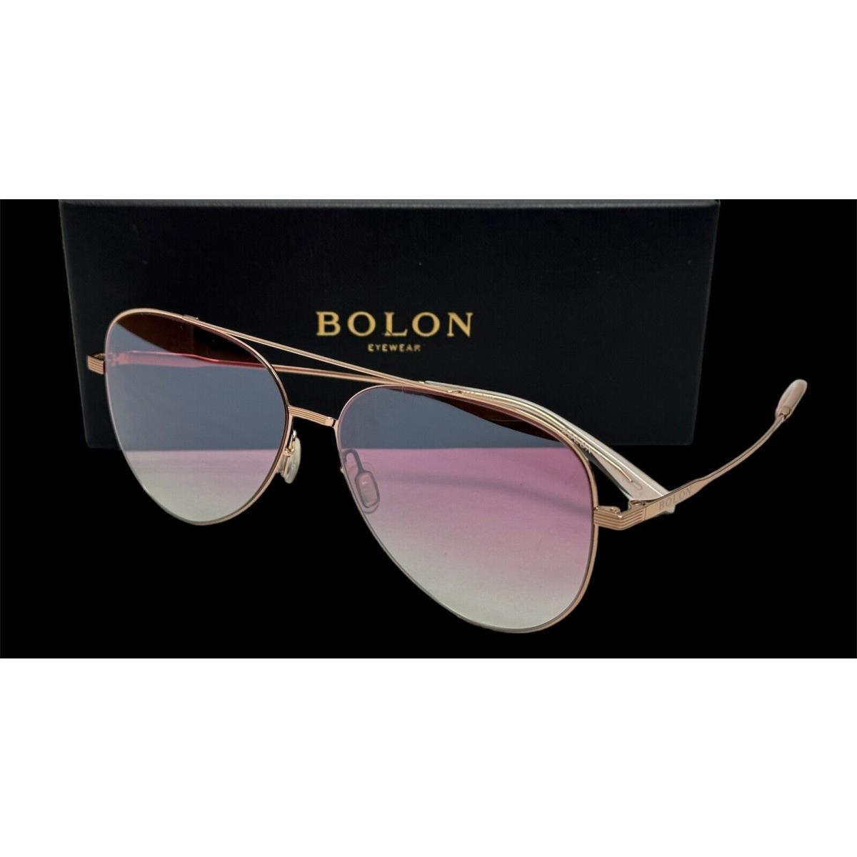 Bolon Aviator Sunglasses Legend Denim BL 8058 B32 59 Rose Gold Fuchsia