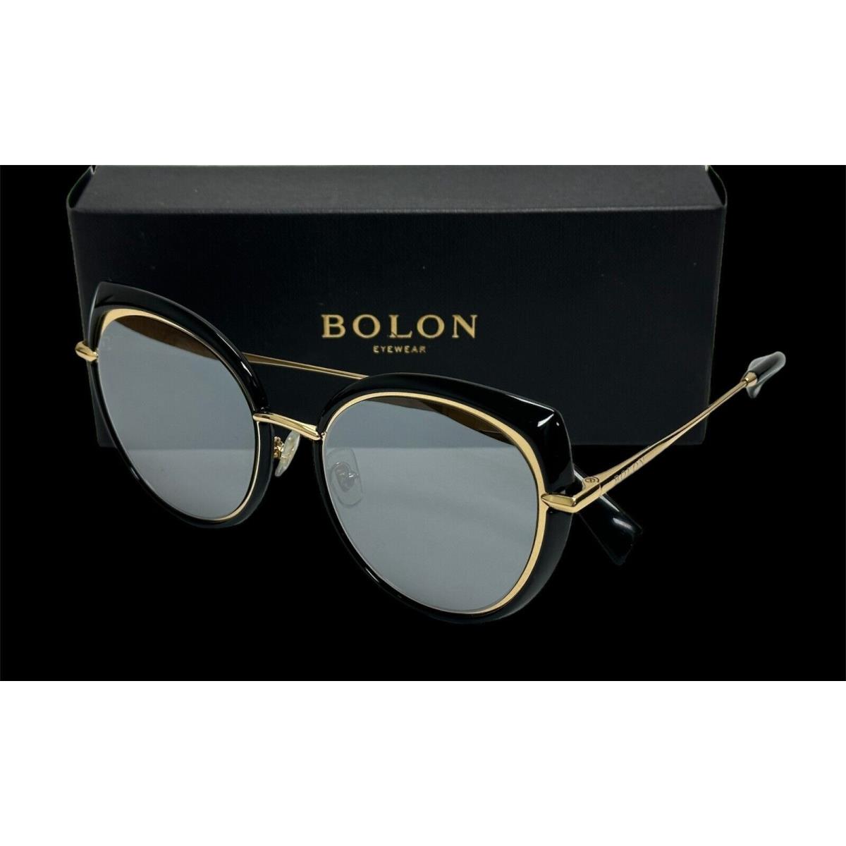 Bolon Oversized Sunglasses Margot BL 6066 B11 53 Gold Black Mirrored Gray