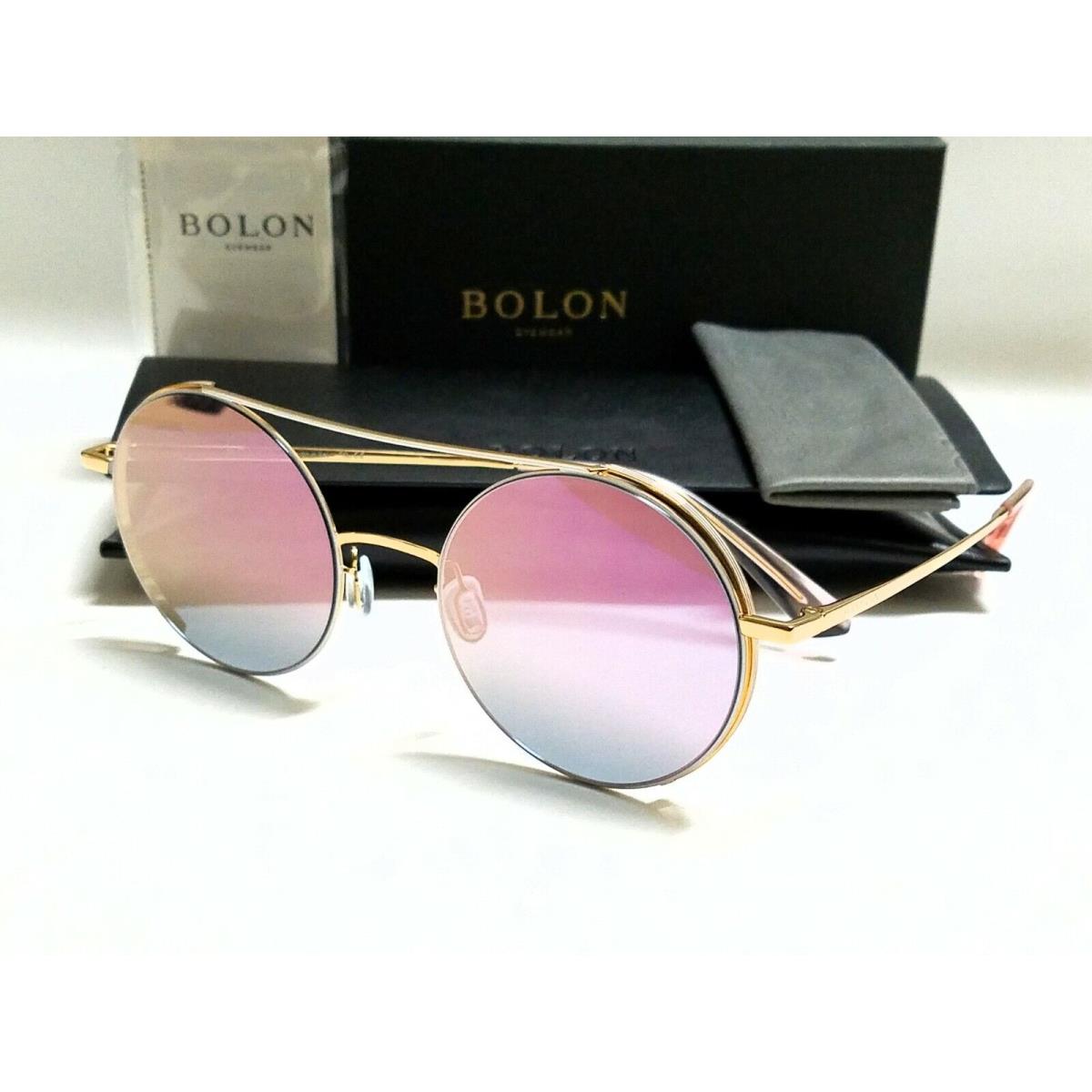 Bolon BL8028 B91 White Gold/pink Mirror Lens 54mm Sunglasses