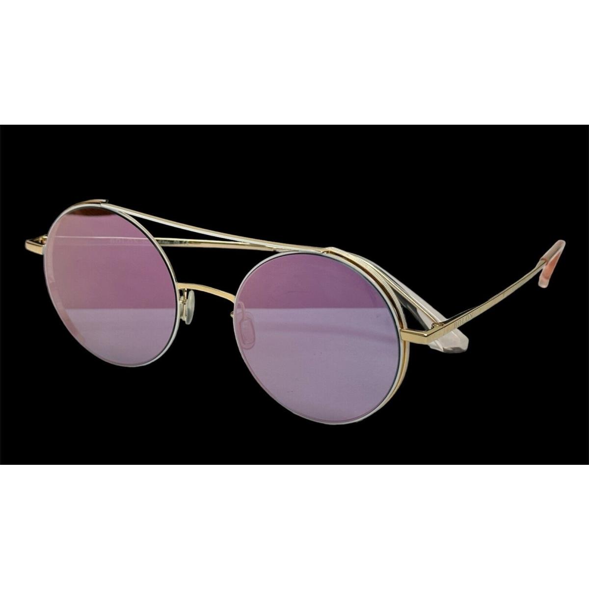 Bolon Round Sunglasses Hippie BL 8028 B91 52 Gold White Pink Mirrored