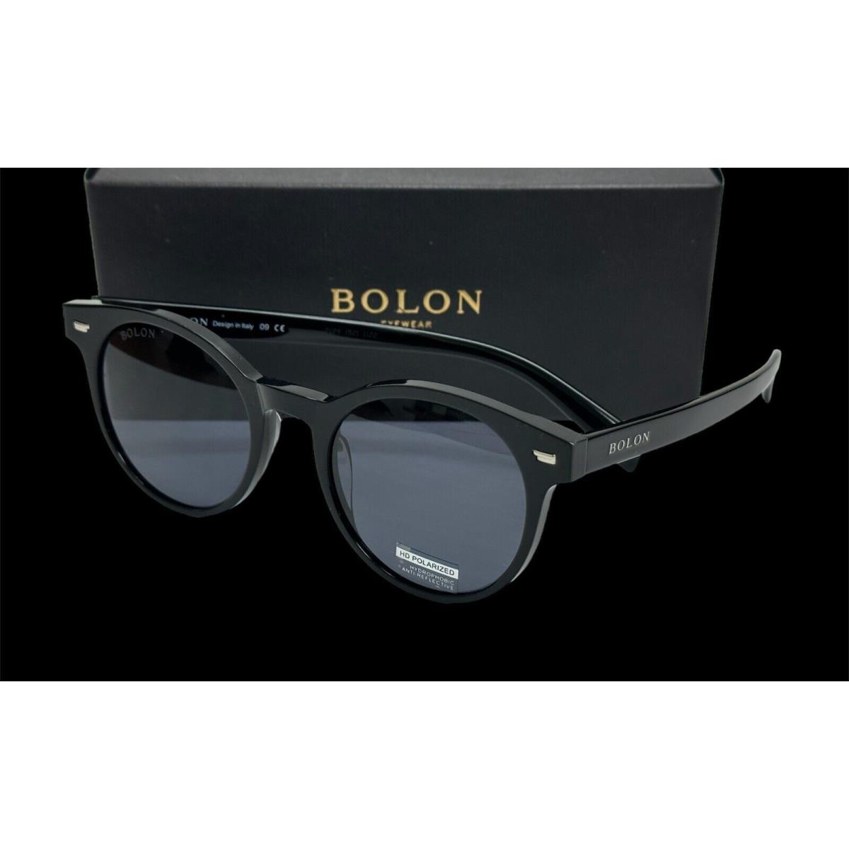 Bolon Round Polarized Sunglasses California BL 3016 C10 51 Black