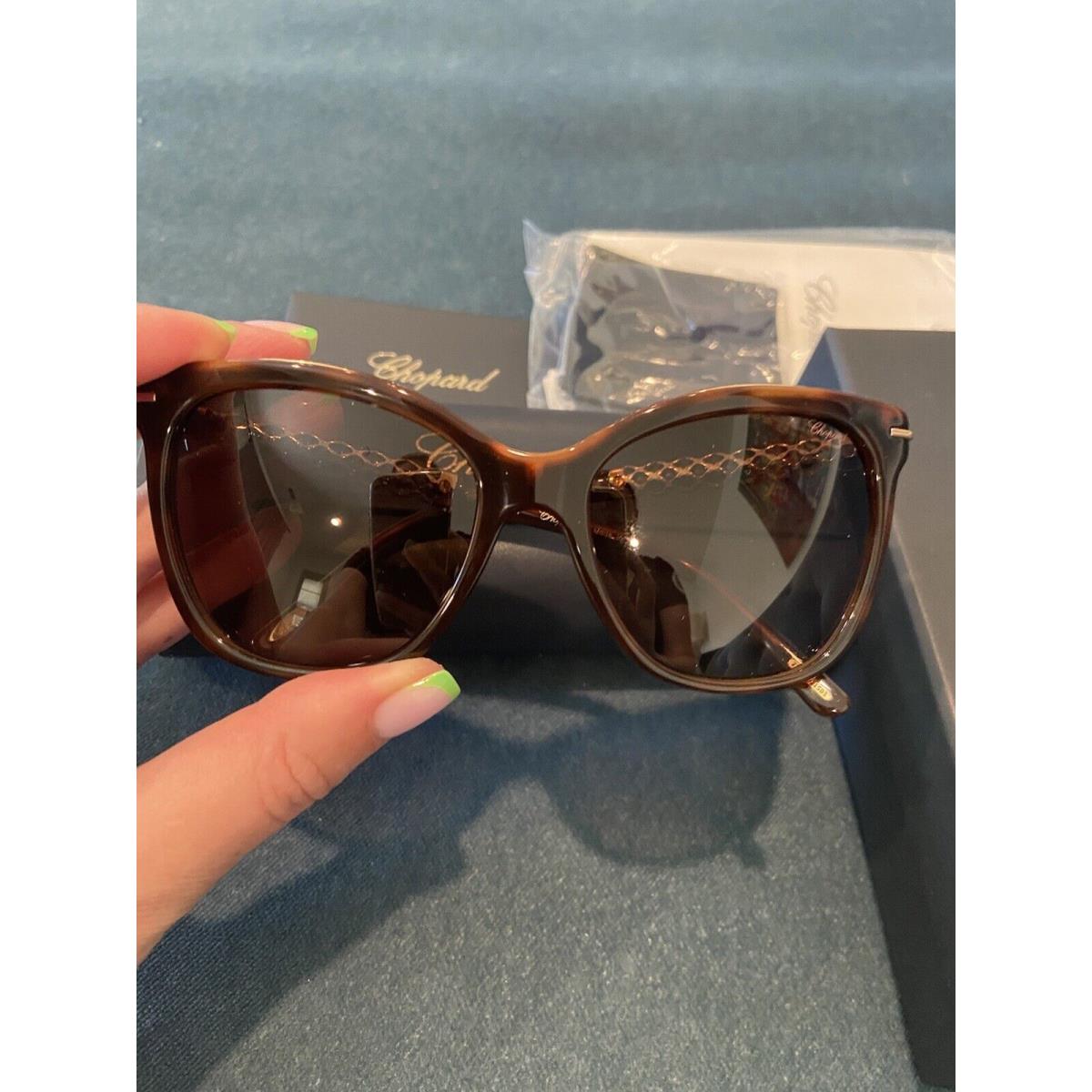 730. Chopard Brown Dark Havana Cat-eye Butterfly Shape Sunglasses