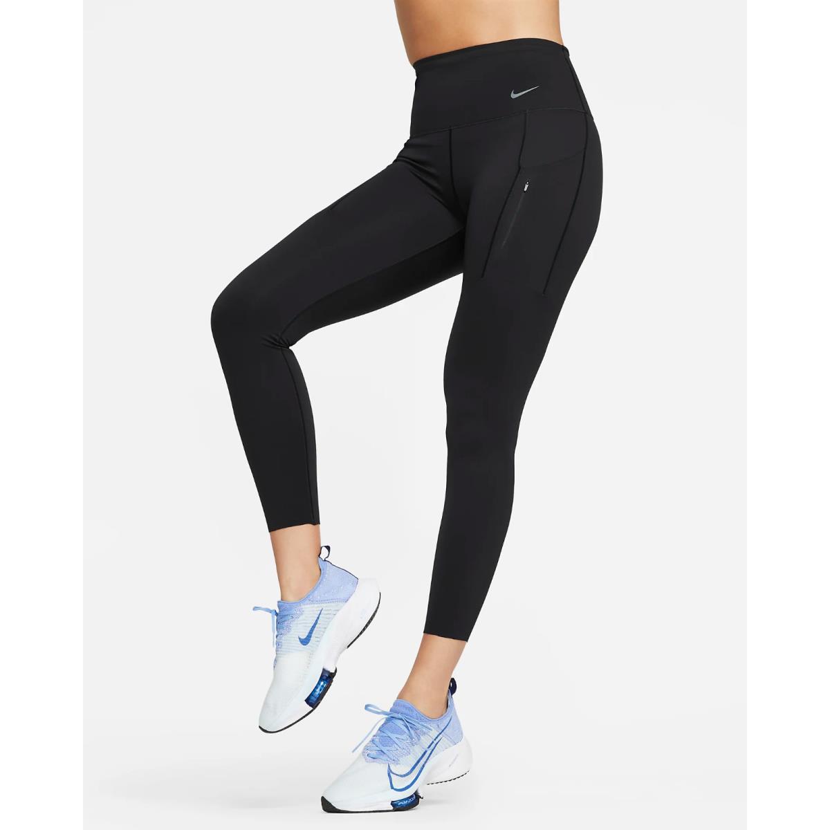 Womens Nike Go Firm-support High-rise Tights w/ Pockets DQ5636-010 S