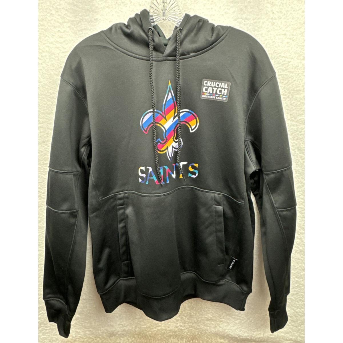 Nike Nfl Orleans Saints Crucial Catch Intercept Cancer Hoodie Men Large