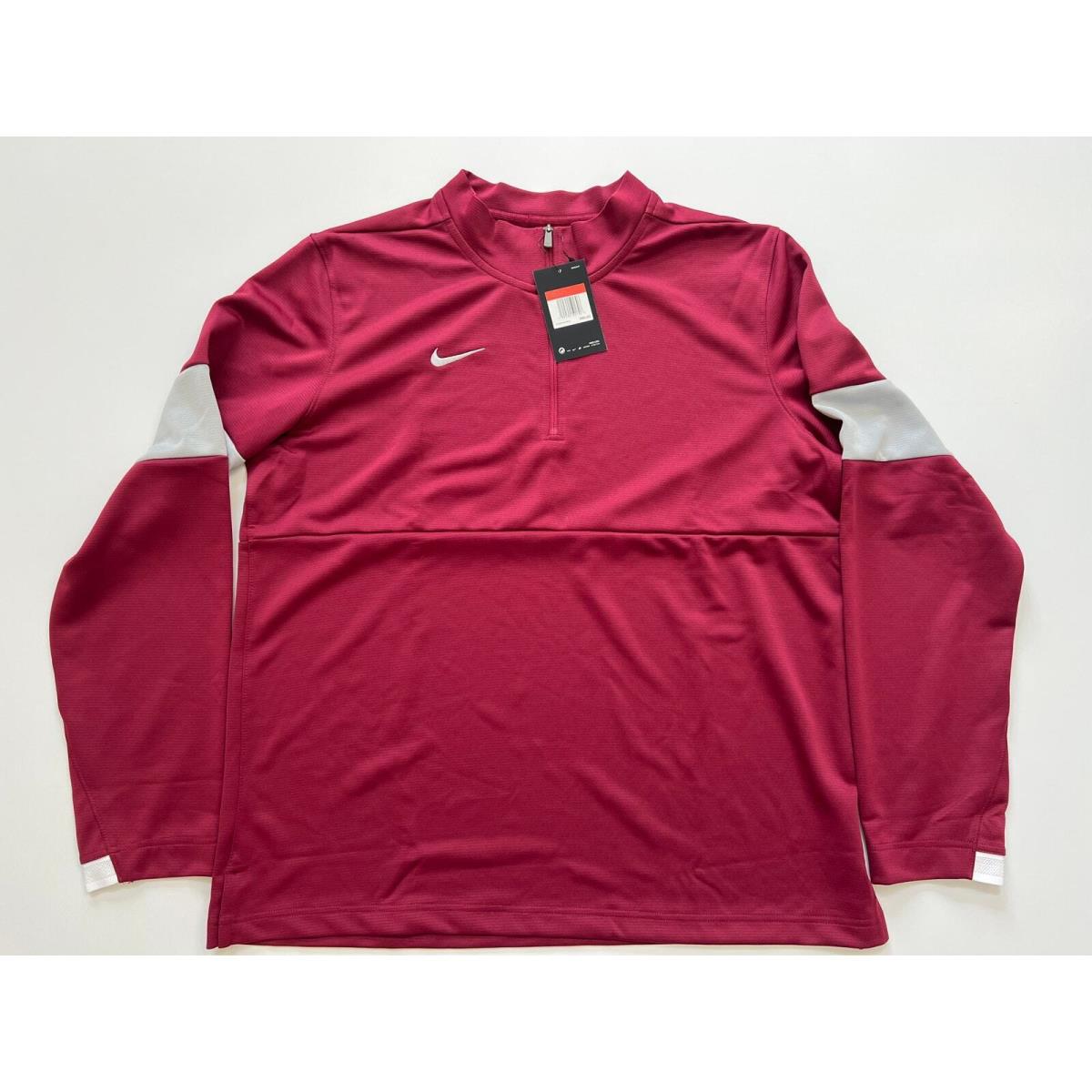 Nike Dri Fit Therma 1/4 Crimson Pullover Men s AO5919-692 Size L