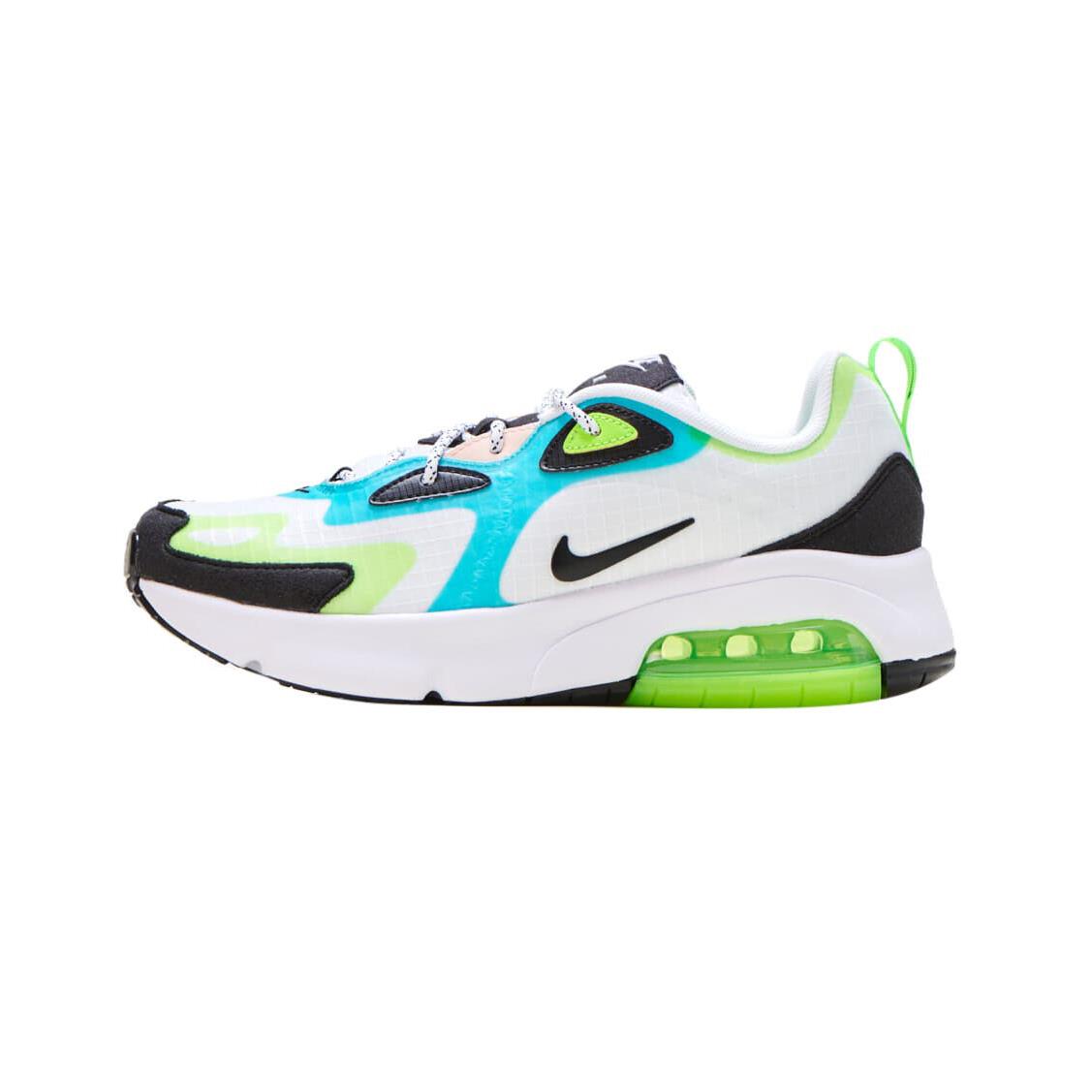 Big Kid`s Nike Air Max 200 SE White/black-electric Green CJ4035 101 - 5.5