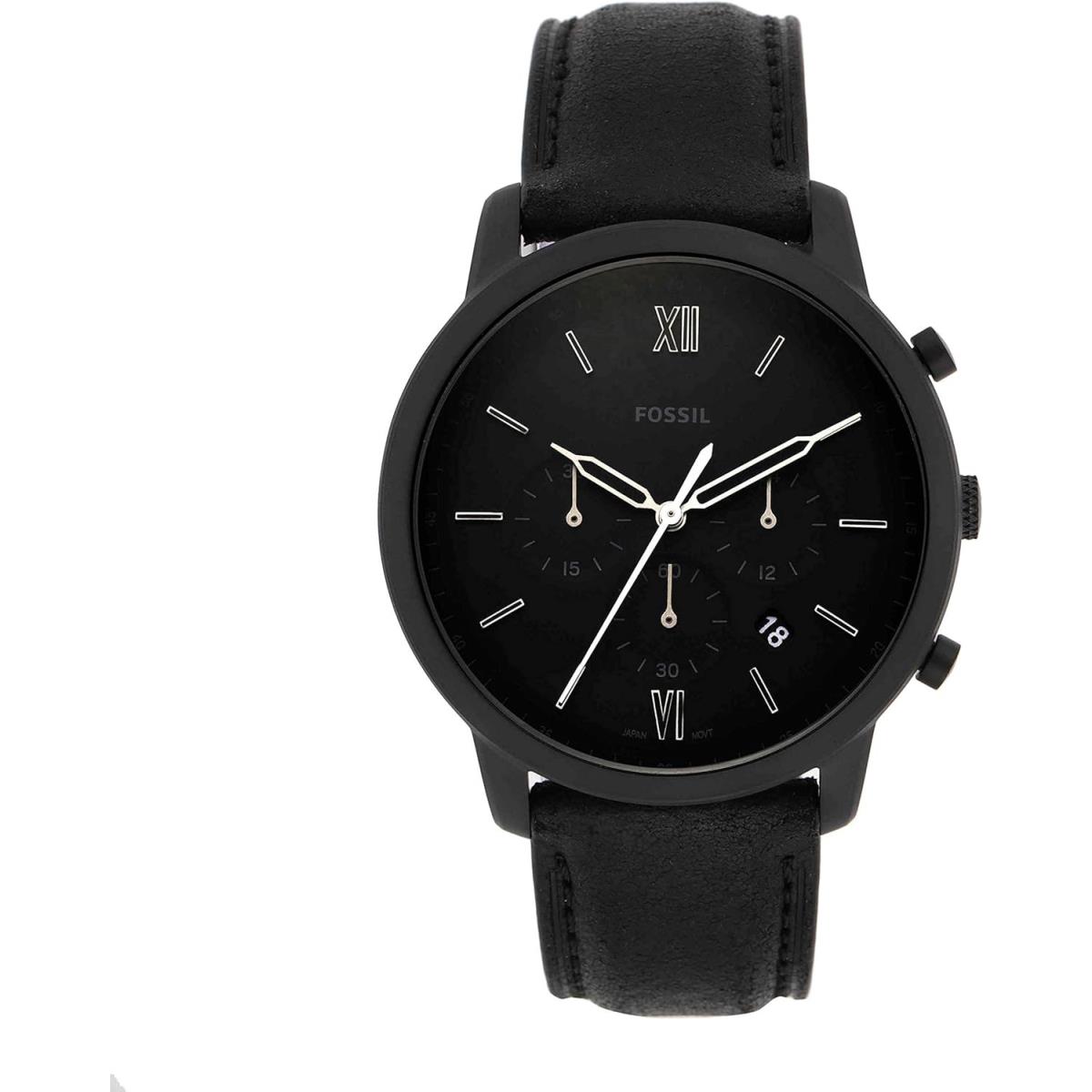 Fossil Neutra Men`s Chrono Watch with Stainless Steel Bracelet Black Leather
