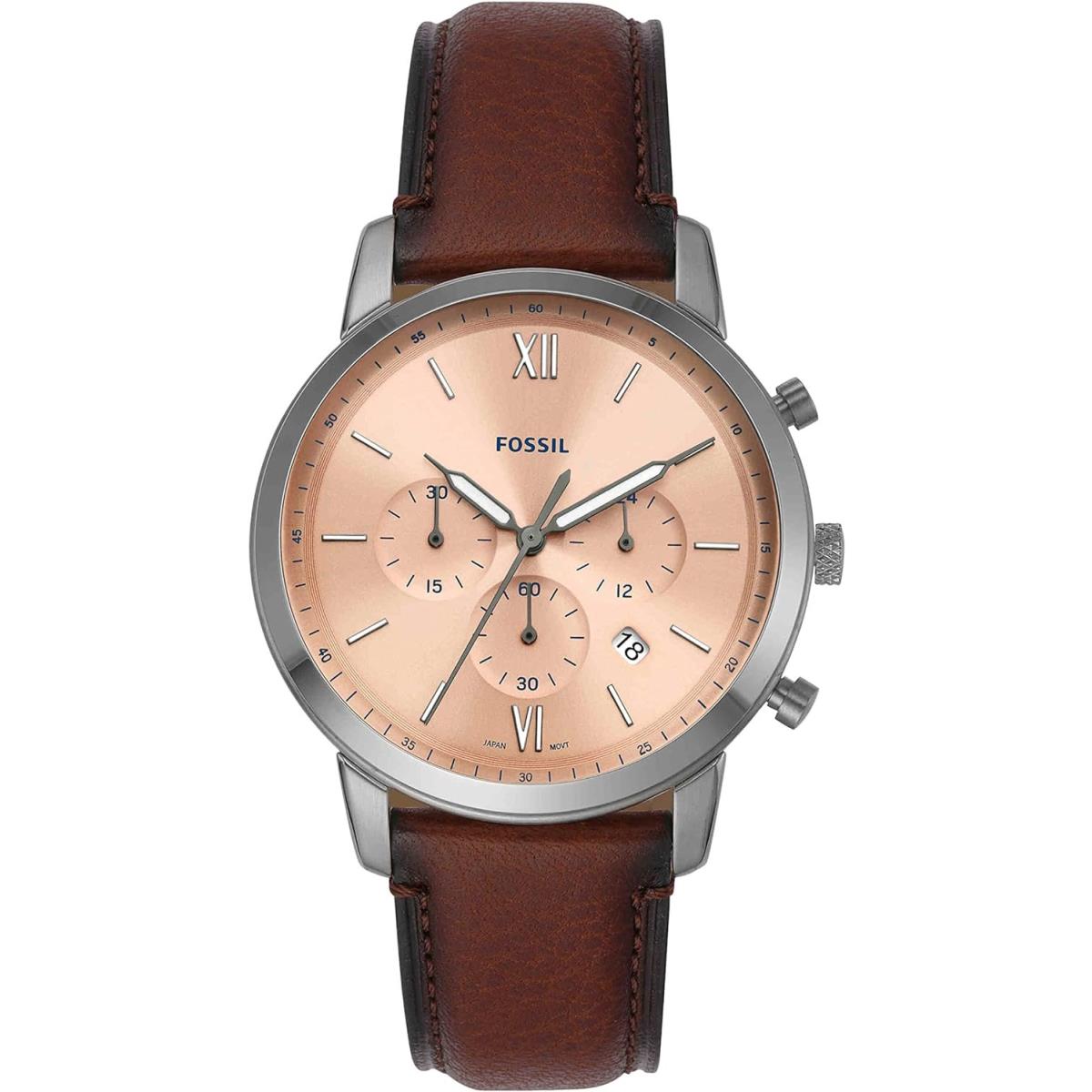 Fossil Neutra Men`s Chrono Watch with Stainless Steel Bracelet Silver/Brown/Rose