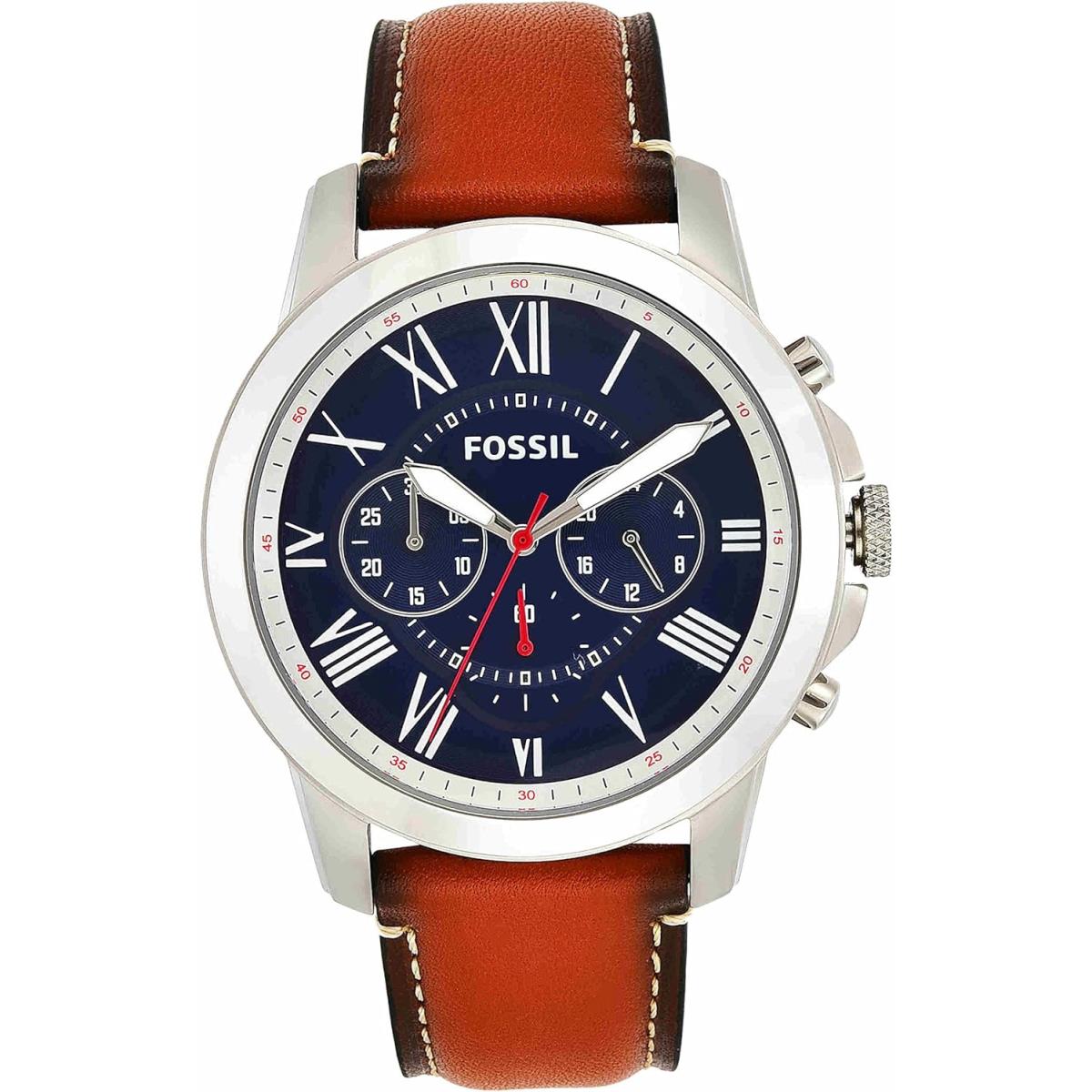Fossil Grant Men`s Chronograph Watch with Leather or Steel Band