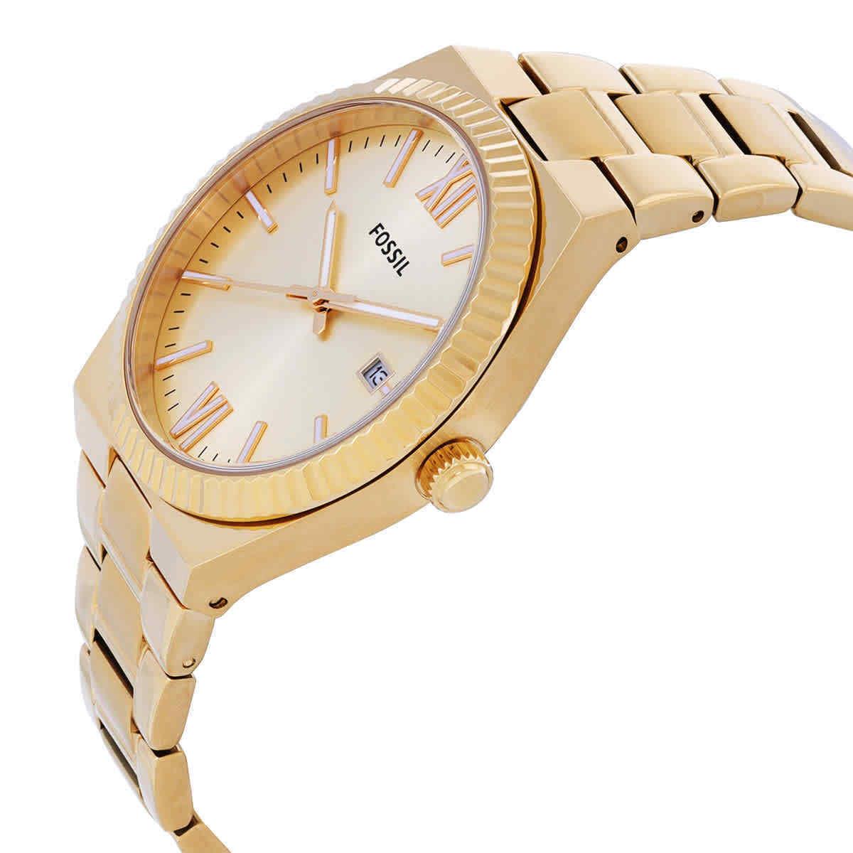 Fossil Scarlette Quartz Gold Dial Ladies Watch ES5299